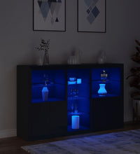 Sideboard mit LED-Leuchten Schwarz 162x37x100 cm