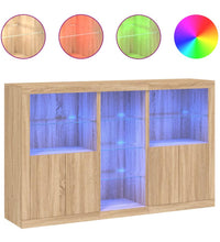 Sideboard mit LED-Leuchten Sonoma-Eiche 162x37x100 cm