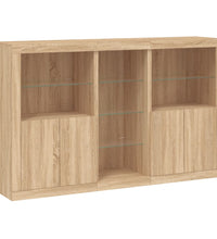 Sideboard mit LED-Leuchten Sonoma-Eiche 162x37x100 cm