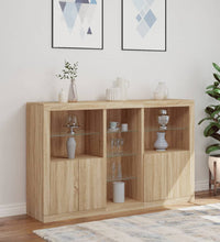 Sideboard mit LED-Leuchten Sonoma-Eiche 162x37x100 cm