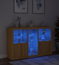 Sideboard mit LED-Leuchten Sonoma-Eiche 162x37x100 cm