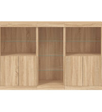 Sideboard mit LED-Leuchten Sonoma-Eiche 162x37x100 cm