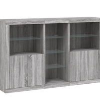 Sideboard mit LED-Leuchten Grau Sonoma 162x37x100 cm