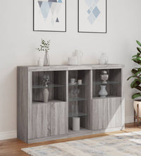 Sideboard mit LED-Leuchten Grau Sonoma 162x37x100 cm