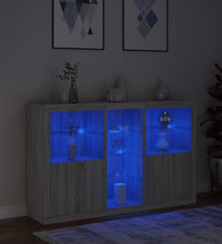 Sideboard mit LED-Leuchten Grau Sonoma 162x37x100 cm