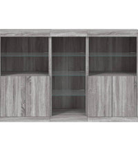 Sideboard mit LED-Leuchten Grau Sonoma 162x37x100 cm