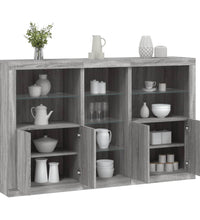 Sideboard mit LED-Leuchten Grau Sonoma 162x37x100 cm