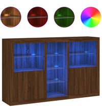 Sideboard mit LED-Leuchten Braun Eichen-Optik 162x37x100 cm