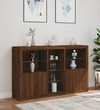 Sideboard mit LED-Leuchten Braun Eichen-Optik 162x37x100 cm