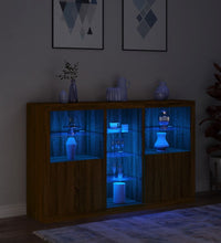 Sideboard mit LED-Leuchten Braun Eichen-Optik 162x37x100 cm