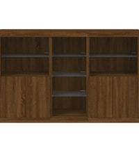 Sideboard mit LED-Leuchten Braun Eichen-Optik 162x37x100 cm