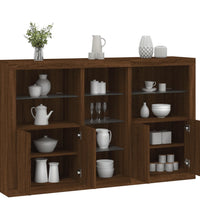 Sideboard mit LED-Leuchten Braun Eichen-Optik 162x37x100 cm