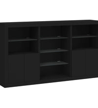 Sideboard mit LED-Leuchten Schwarz 181,5x37x100 cm