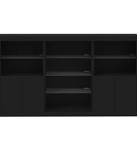 Sideboard mit LED-Leuchten Schwarz 181,5x37x100 cm