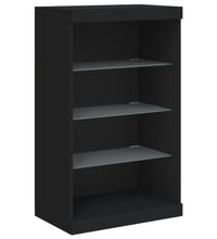 Sideboard mit LED-Leuchten Schwarz 181,5x37x100 cm