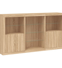 Sideboard mit LED-Leuchten Sonoma-Eiche 181,5x37x100 cm