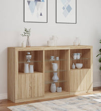 Sideboard mit LED-Leuchten Sonoma-Eiche 181,5x37x100 cm