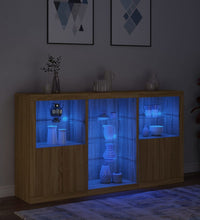 Sideboard mit LED-Leuchten Sonoma-Eiche 181,5x37x100 cm