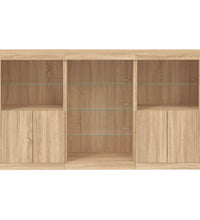 Sideboard mit LED-Leuchten Sonoma-Eiche 181,5x37x100 cm