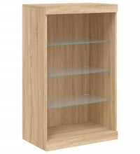 Sideboard mit LED-Leuchten Sonoma-Eiche 181,5x37x100 cm