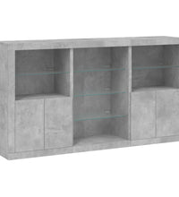 Sideboard mit LED-Leuchten Betongrau 181,5x37x100 cm