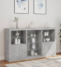 Sideboard mit LED-Leuchten Betongrau 181,5x37x100 cm