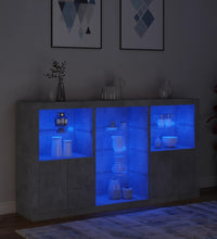 Sideboard mit LED-Leuchten Betongrau 181,5x37x100 cm