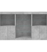 Sideboard mit LED-Leuchten Betongrau 181,5x37x100 cm