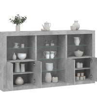 Sideboard mit LED-Leuchten Betongrau 181,5x37x100 cm