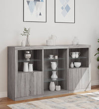 Sideboard mit LED-Leuchten Grau Sonoma 181,5x37x100 cm