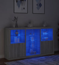 Sideboard mit LED-Leuchten Grau Sonoma 181,5x37x100 cm