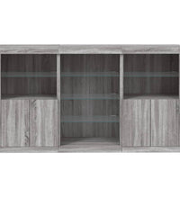 Sideboard mit LED-Leuchten Grau Sonoma 181,5x37x100 cm