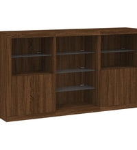 Sideboard mit LED-Leuchten Braun Eichen-Optik 181,5x37x100 cm