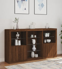 Sideboard mit LED-Leuchten Braun Eichen-Optik 181,5x37x100 cm