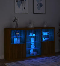 Sideboard mit LED-Leuchten Braun Eichen-Optik 181,5x37x100 cm