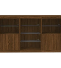 Sideboard mit LED-Leuchten Braun Eichen-Optik 181,5x37x100 cm