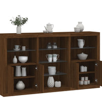 Sideboard mit LED-Leuchten Braun Eichen-Optik 181,5x37x100 cm