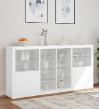 Sideboard mit LED-Leuchten Weiß 202x37x100 cm