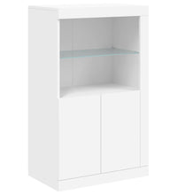 Sideboard mit LED-Leuchten Weiß 202x37x100 cm