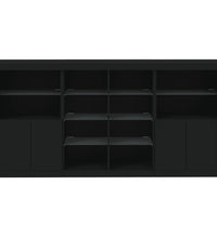 Sideboard mit LED-Leuchten Schwarz 202x37x100 cm