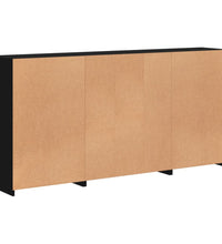 Sideboard mit LED-Leuchten Schwarz 202x37x100 cm