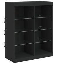 Sideboard mit LED-Leuchten Schwarz 202x37x100 cm