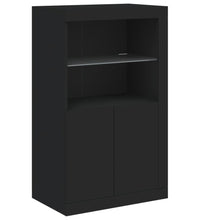 Sideboard mit LED-Leuchten Schwarz 202x37x100 cm