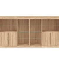 Sideboard mit LED-Leuchten Sonoma-Eiche 202x37x100 cm