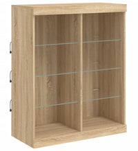 Sideboard mit LED-Leuchten Sonoma-Eiche 202x37x100 cm