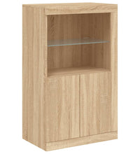 Sideboard mit LED-Leuchten Sonoma-Eiche 202x37x100 cm