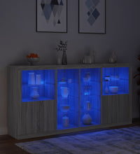 Sideboard mit LED-Leuchten Grau Sonoma 202x37x100 cm