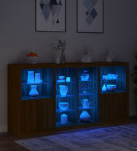 Sideboard mit LED-Leuchten Braun Eichen-Optik 202x37x100 cm