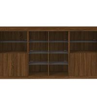 Sideboard mit LED-Leuchten Braun Eichen-Optik 202x37x100 cm