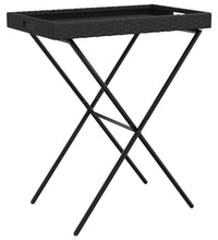 Tabletttisch Klappbar Schwarz 65x40x75 cm Poly Rattan